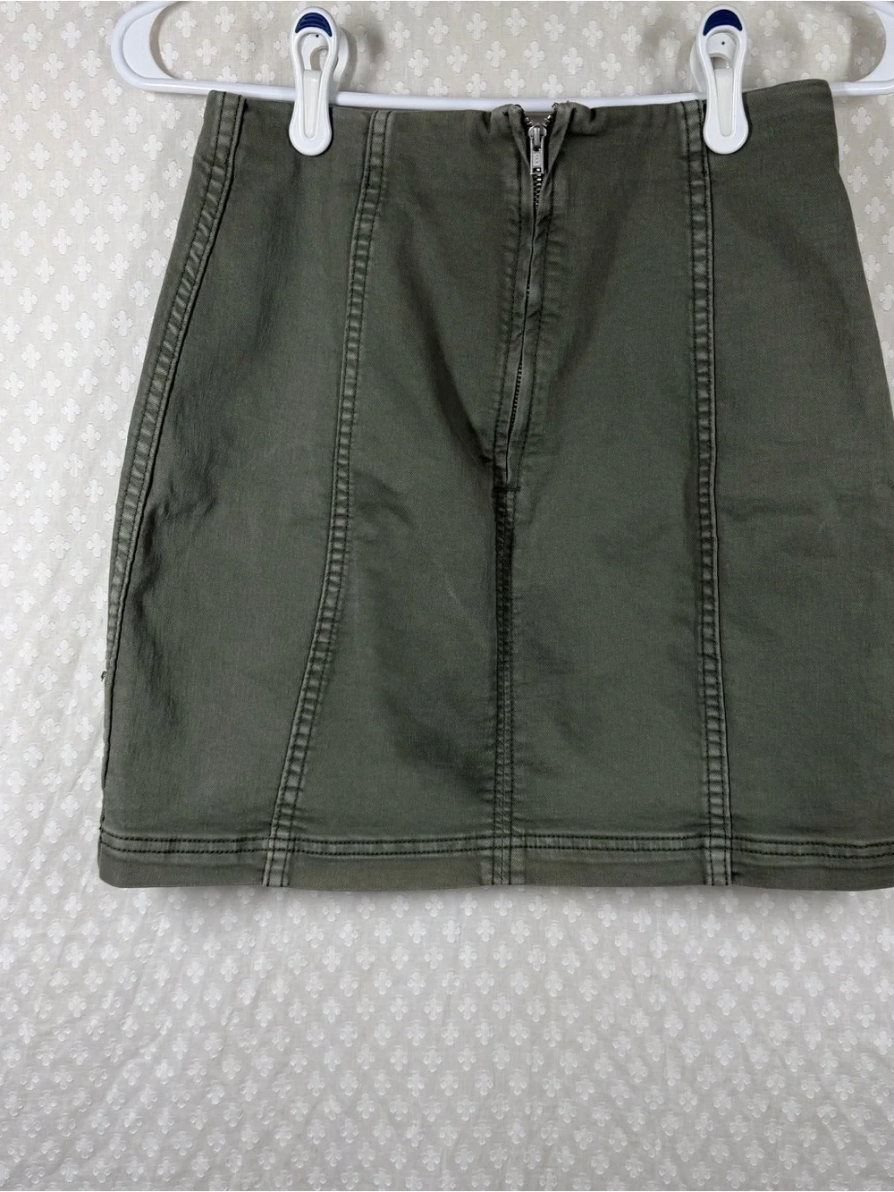 Free People Green Modern Femme Denim Mini Skirt